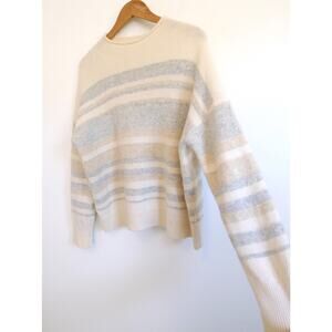 THE WHITE COMPANY LONDON Responsible Wool Funnel Neck Stripe Sweater L $185